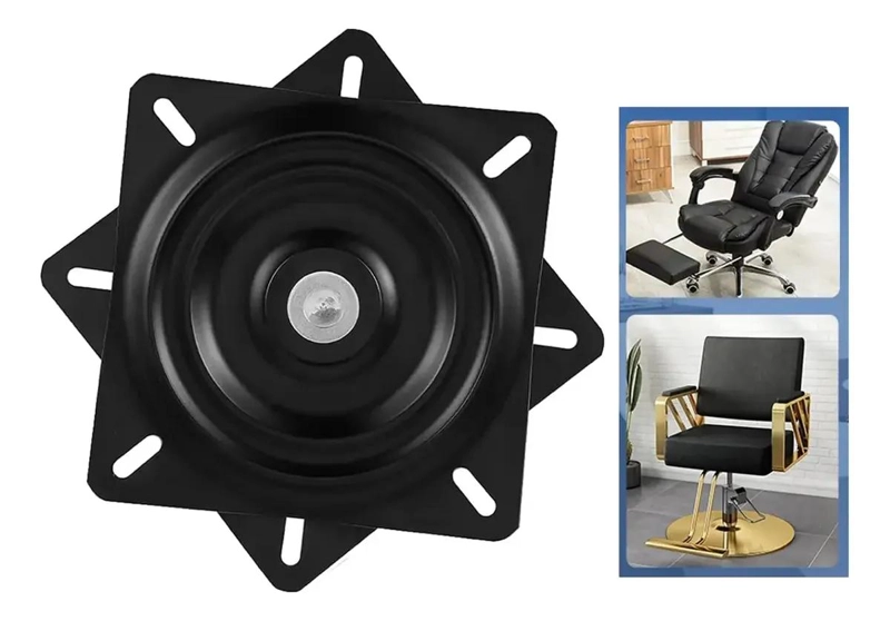 BASE GIRATORIA DE ACERO NEGRA 150X150MM PARA MUEBLES - 1