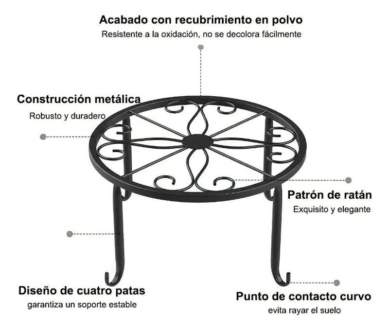SOPORTES DE METAL PARA MACETAS EN PAQUETE DE TRES - 6