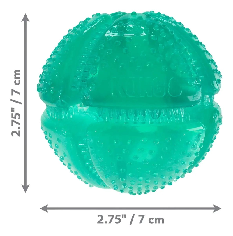 PELOTA RELLENABLE PARA PERRO 8 CM ESTIMULA Y LIMPIA DIENTES - 1