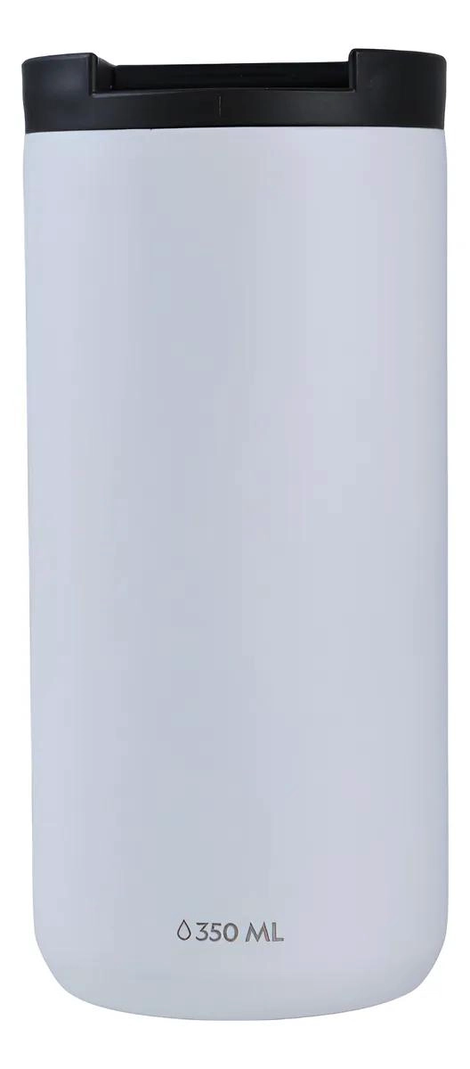 MUG DE ACERO INOXIDABLE CON TAPA FLIP ANTIDESLIZANTE 350ML - 1