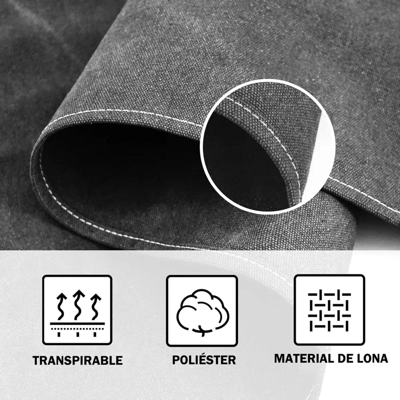 DELANTAL DE COCINA AJUSTABLE CON BOLSILLOS Y RESISTENTE AL AGUA - 4