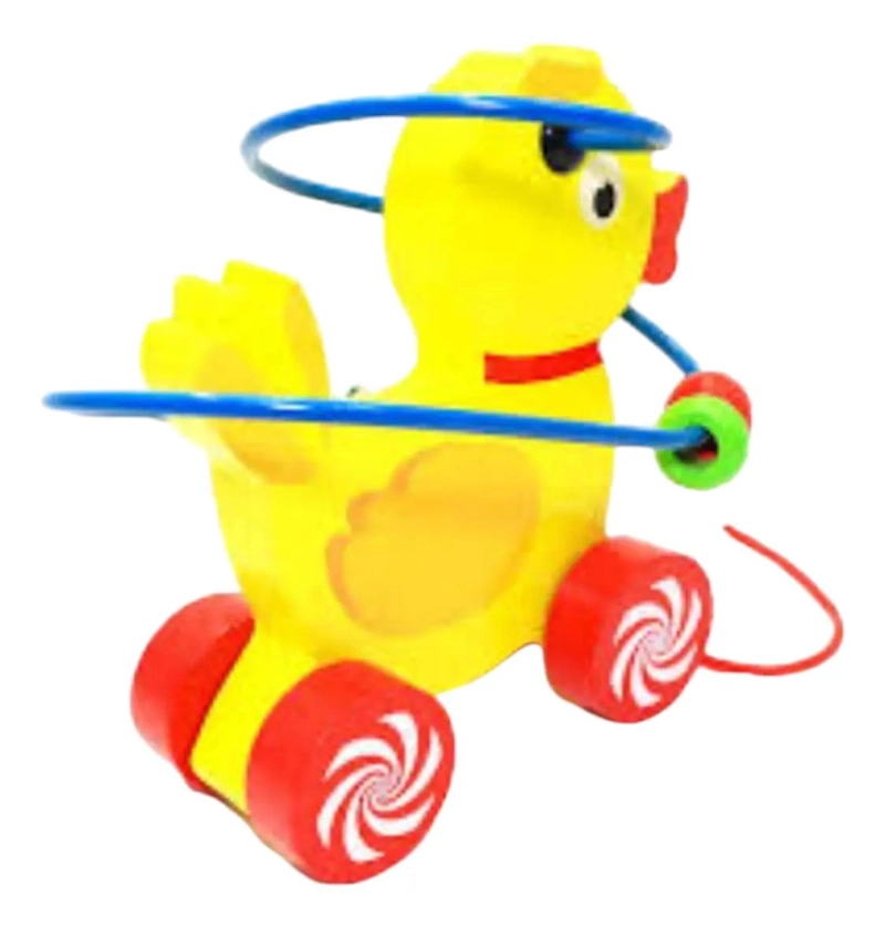 CARRITO DE ARRASTRE DE MADERA EN FORMA DE PATITO - 2