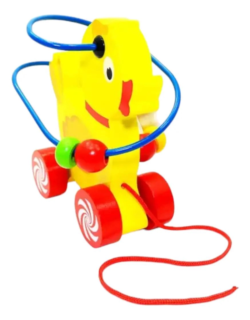 CARRITO DE ARRASTRE DE MADERA EN FORMA DE PATITO - 3