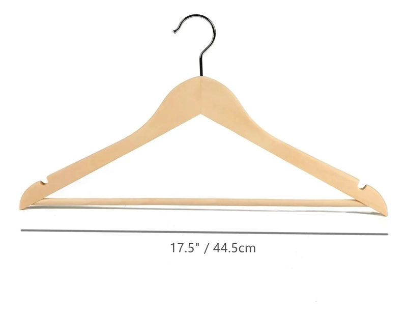 SET DE 10 COLGADORES DE ROPA DE MADERA ANTIDESLIZANTES - 2