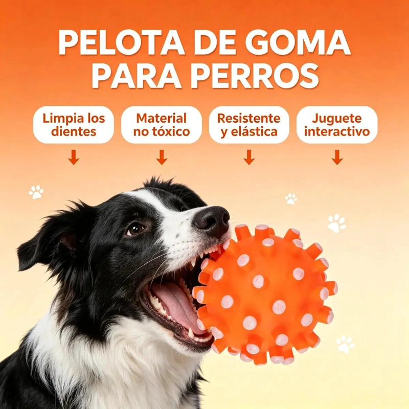 PELOTA COLORIDA PARA PERROS 7CM CON SUPERFICIE MASAJEADORA - 3