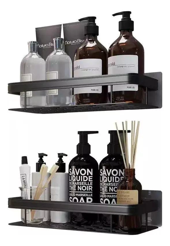 ORGANIZADOR DE DUCHA CON 2 ESTANTES ADHESIVOS PARA BAÑO - 2