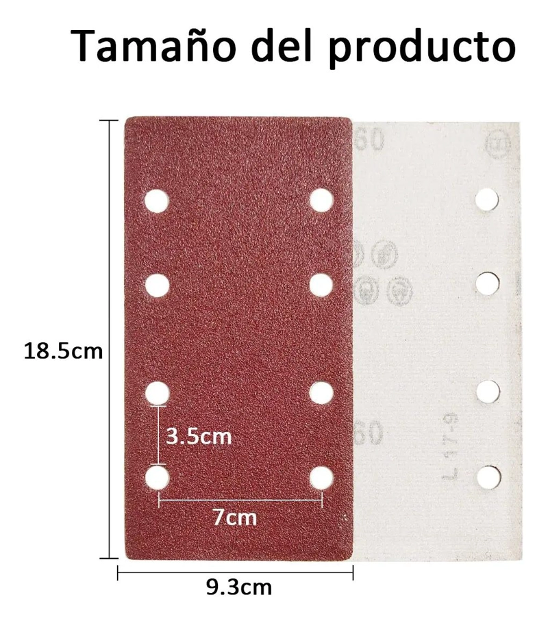 PACK 100 LIJAS RECTANGULARES VELCRO 93X185MM - 2