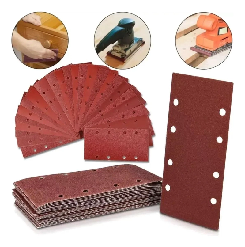 PACK 100 LIJAS RECTANGULARES VELCRO 93X185MM - 9