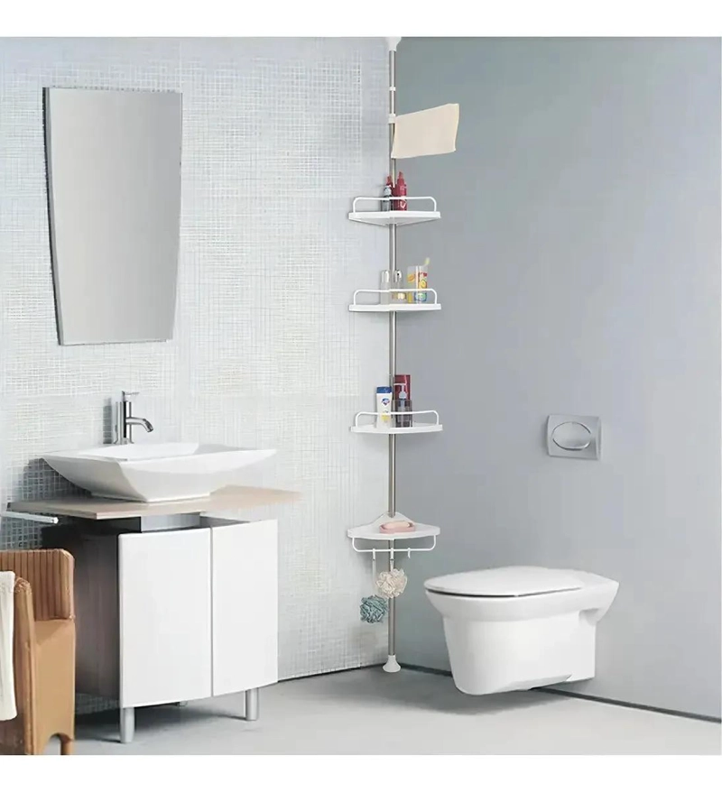 ORGANIZADOR DE DUCHA ESQUINERO CON 4 ESTANTES EN COLOR BLANCO - 2
