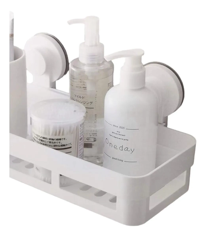 CANASTO ORGANIZADOR DE BAÑO CON SUCCION PARA DUCHA - 3