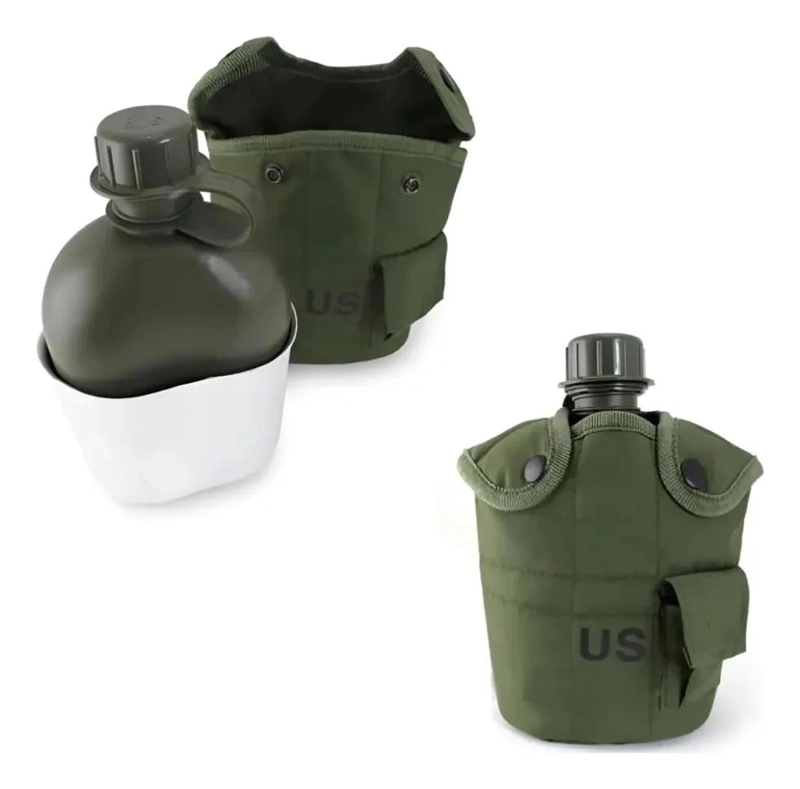CANTIMPLORA DE ALUMINIO DE 1 LITRO CON FUNDA Y TAZA INTEGRADA - 1