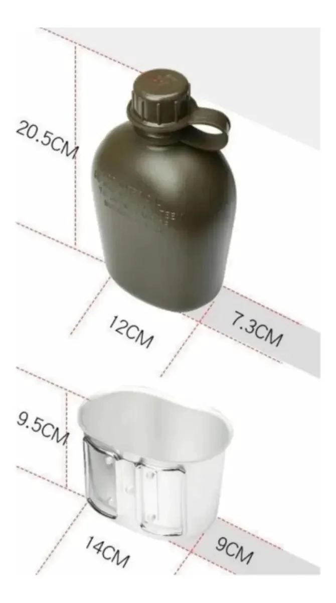CANTIMPLORA DE ALUMINIO DE 1 LITRO CON FUNDA Y TAZA INTEGRADA - 3