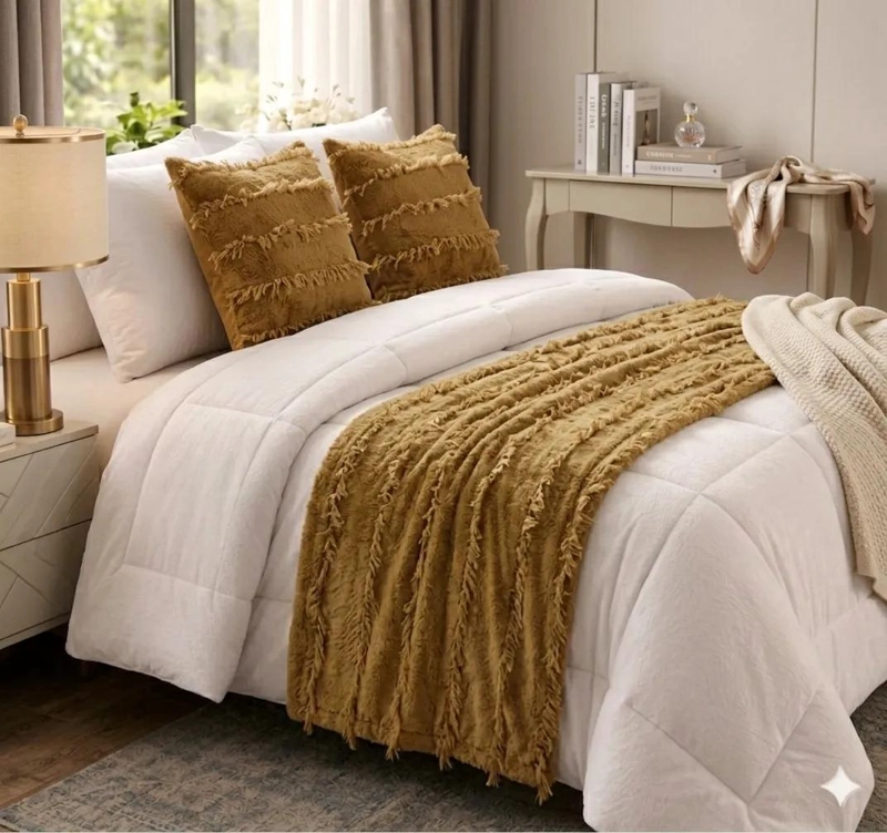 PIECERA PARA CAMA 70X200 CM CON 2 FUNDAS EN VARIOS COLORES - 2