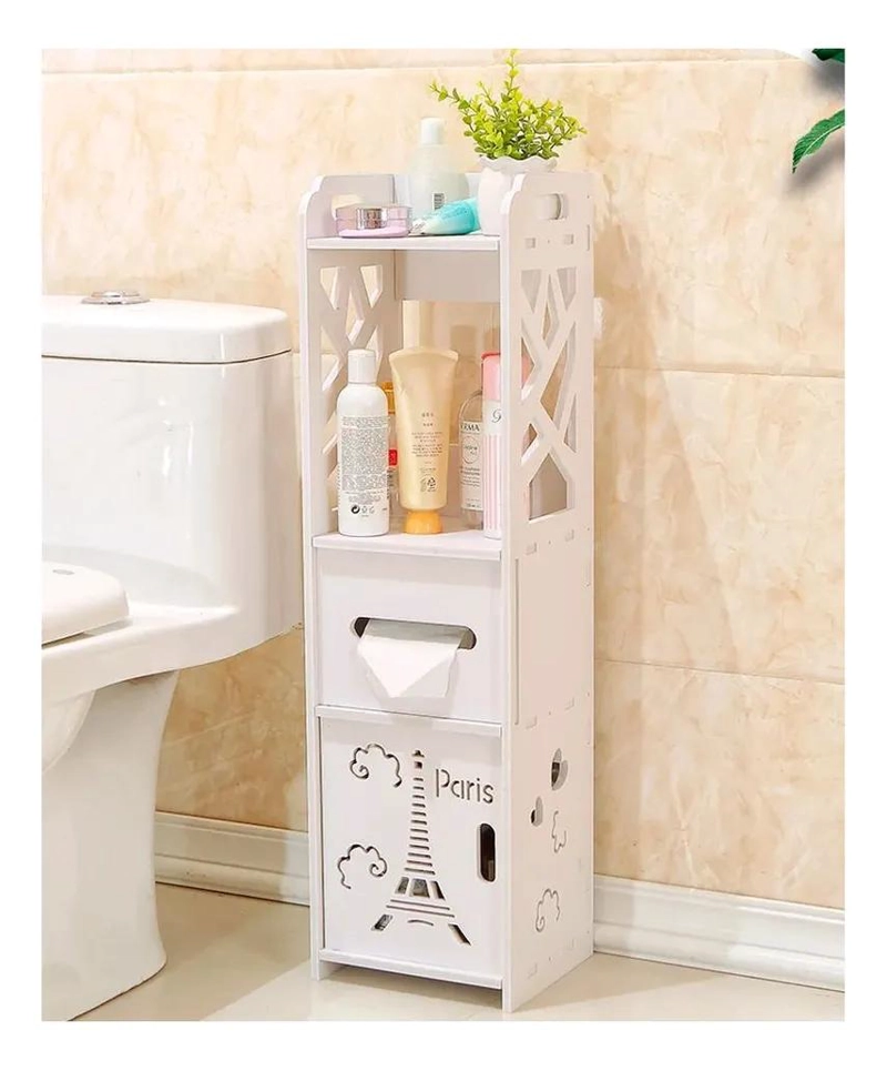 MUEBLE ORGANIZADOR DE BAÑO ANGOSTO CON DISEÑO ELEGANTE - 4