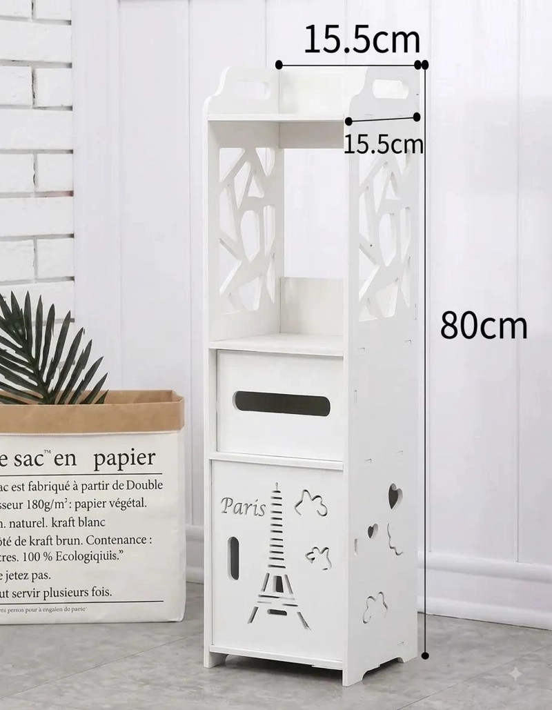 MUEBLE ORGANIZADOR DE BAÑO ANGOSTO CON DISEÑO ELEGANTE - 5