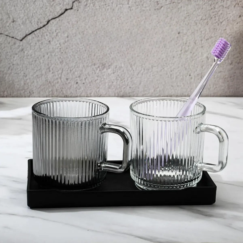 SET DE 2 VASOS ORGANIZADORES DE CRISTAL PARA BAÑO - 5