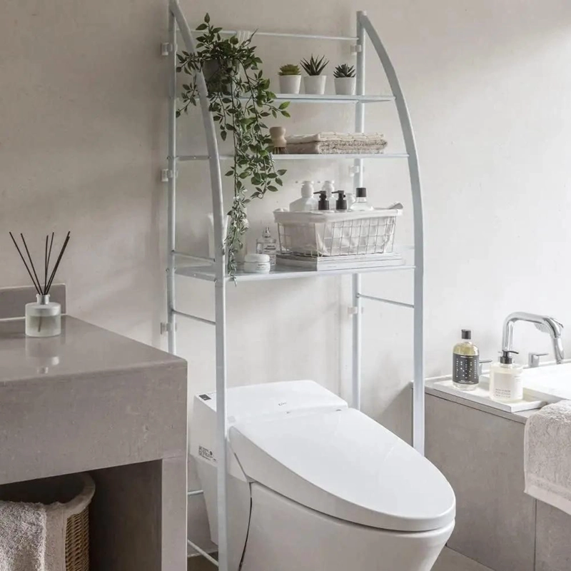 MUEBLE ORGANIZADOR DE BAÑO CON 3 ESTANTES DE METAL - 4