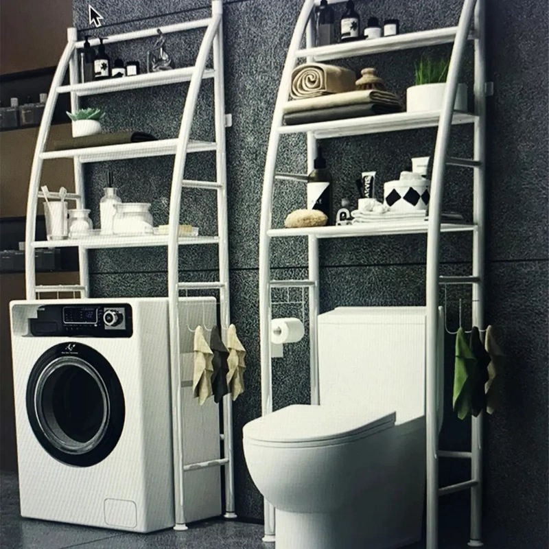 MUEBLE ORGANIZADOR DE BAÑO CON 3 ESTANTES DE METAL - 6