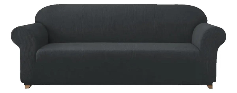 FUNDA PROTECTORA PARA SOFA CUADRILLE 2 CUERPOS GRIS OSCURO - 1