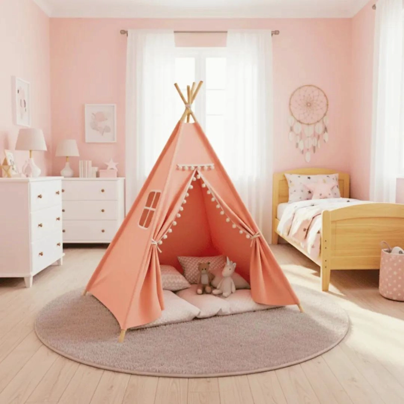 CARPA TIPI MINIMALISTA PARA NIÑOS CON VENTANA Y ACCESORIOS - 2