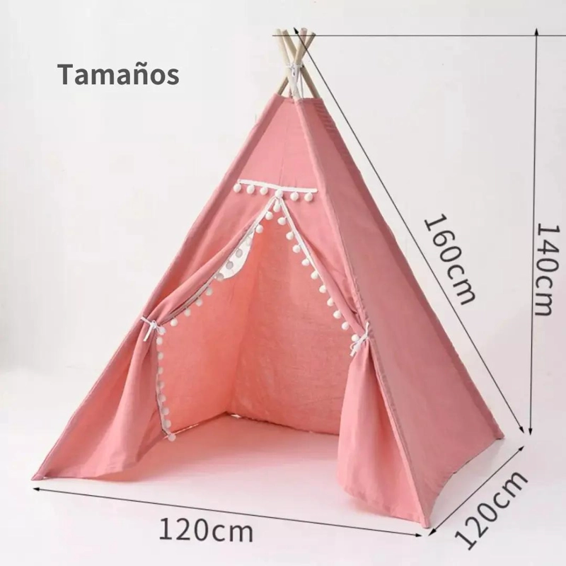 CARPA TIPI MINIMALISTA PARA NIÑOS CON VENTANA Y ACCESORIOS - 3