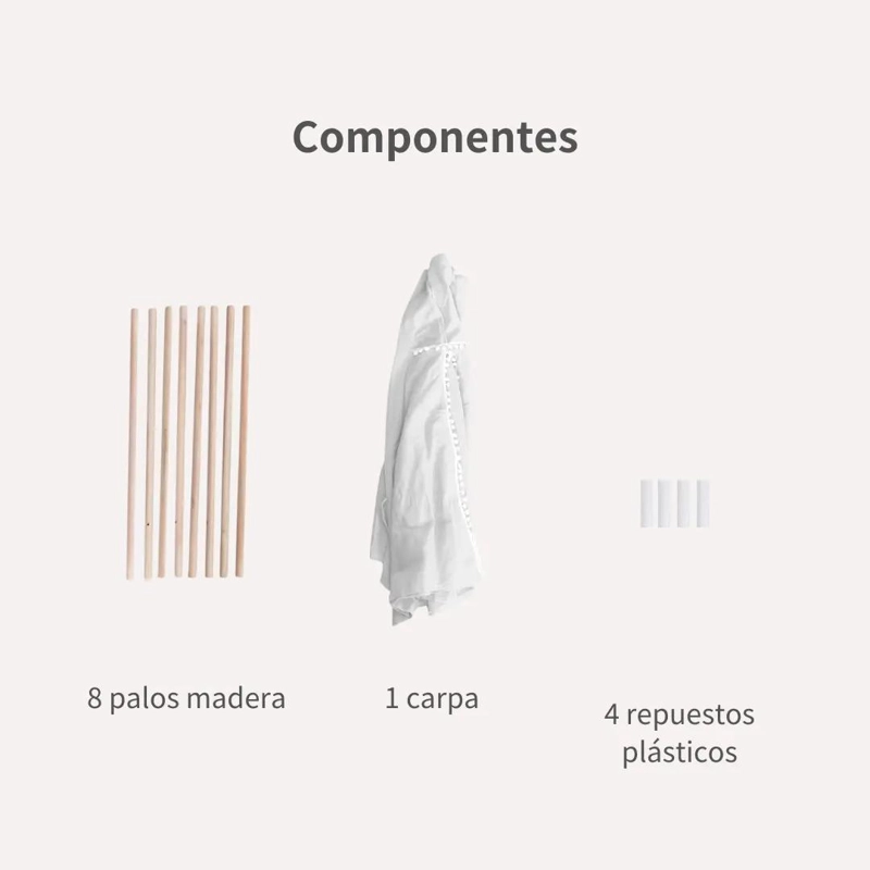 CARPA TIPI MINIMALISTA PARA NIÑOS CON VENTANA Y ACCESORIOS - 4