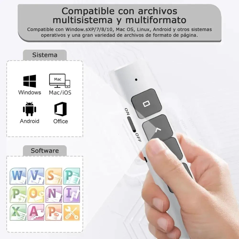 PUNTERO LASER INALAMBRICO PARA PRESENTACIONES CON RECEPTOR USB - 2