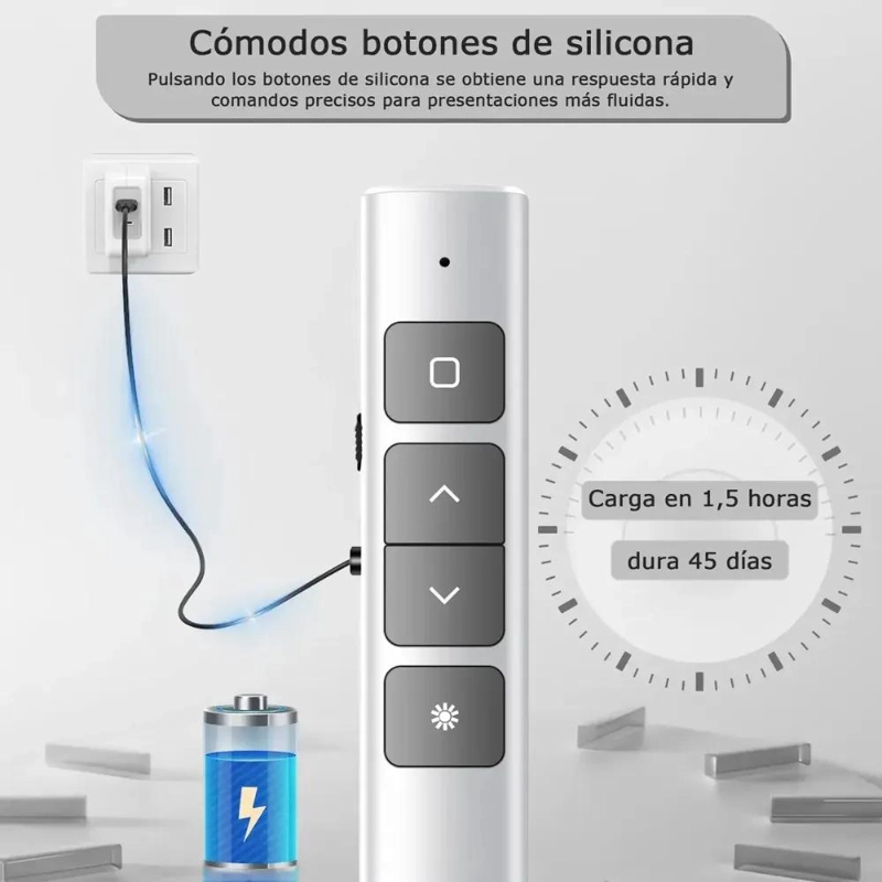 PUNTERO LASER INALAMBRICO PARA PRESENTACIONES CON RECEPTOR USB - 4