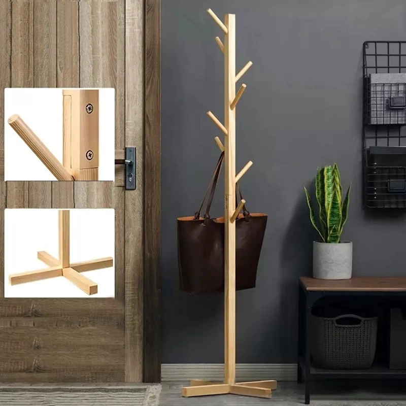 PERCHERO COLGADOR DE PIE ORGANIZADOR DE BAMBU 153 CM - 3