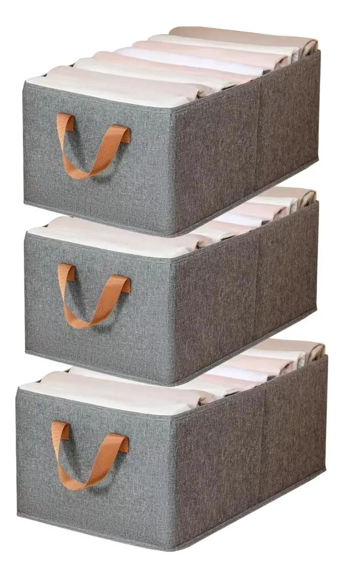 JUEGO DE 3 CESTAS ORGANIZADORAS PLEGABLES PARA ARMARIO Y JUGUETES - 1