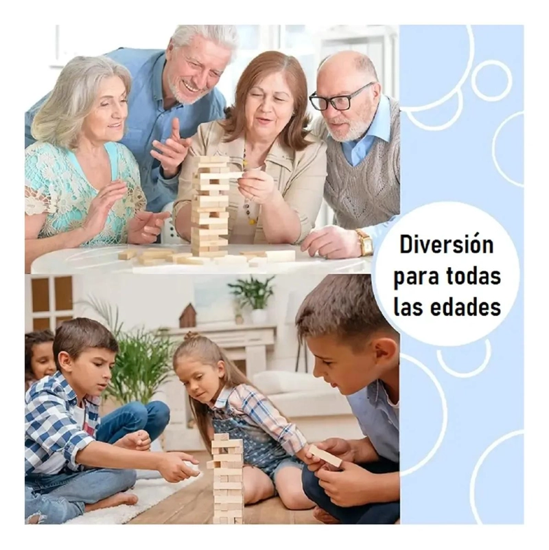 JUEGO DE MESA TORRE DE EQUILIBRIO DIDACTICO EN MADERA PARA NIÑOS - 5