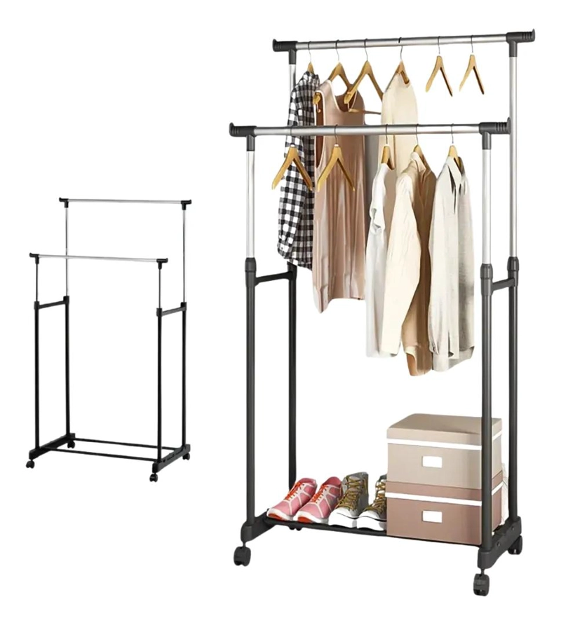 PERCHERO COLGADOR DOBLE ORGANIZADOR DE ROPA EXPANDIBLE - 7