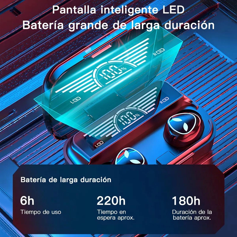 AUDIFONOS IN-EAR BLUETOOTH 5.3 GAMER CON MICROFONO TWS - 8