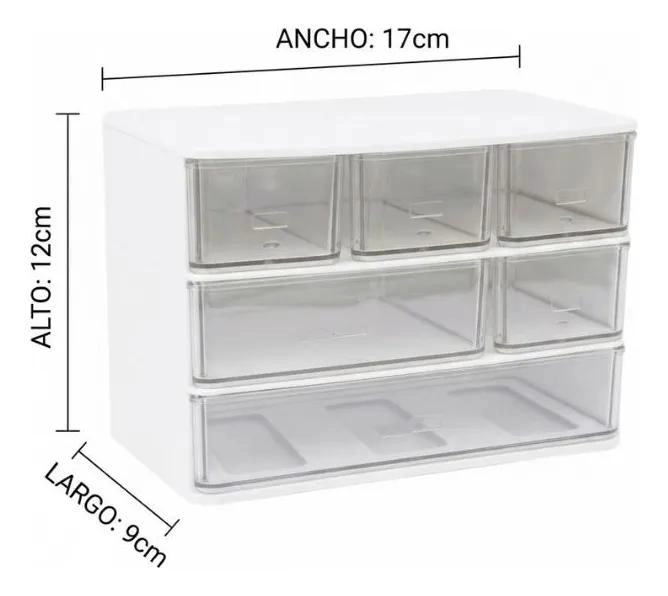 ORGANIZADOR DE ESCRITORIO CON CAJONES TRANSPARENTES Y APILABLE - 2