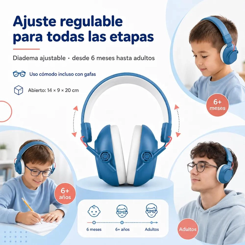 AUDIFONOS ANTIRUIDO AJUSTABLES PARA NIÑOS Y JOVENES - 4