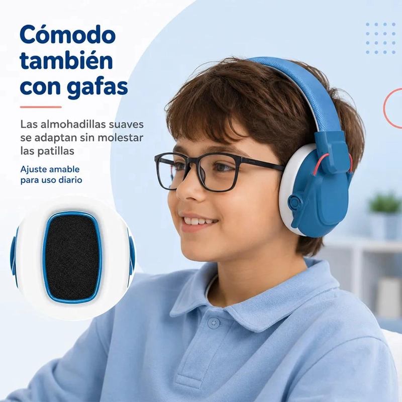 AUDIFONOS ANTIRUIDO AJUSTABLES PARA NIÑOS Y JOVENES - 6