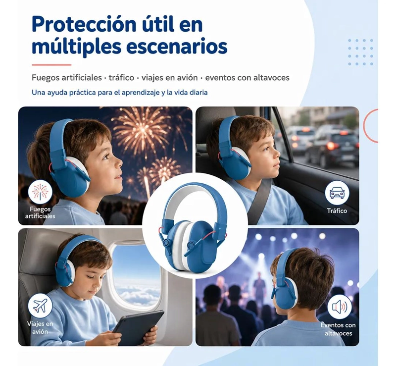 AUDIFONOS ANTIRUIDO AJUSTABLES PARA NIÑOS Y JOVENES - 9