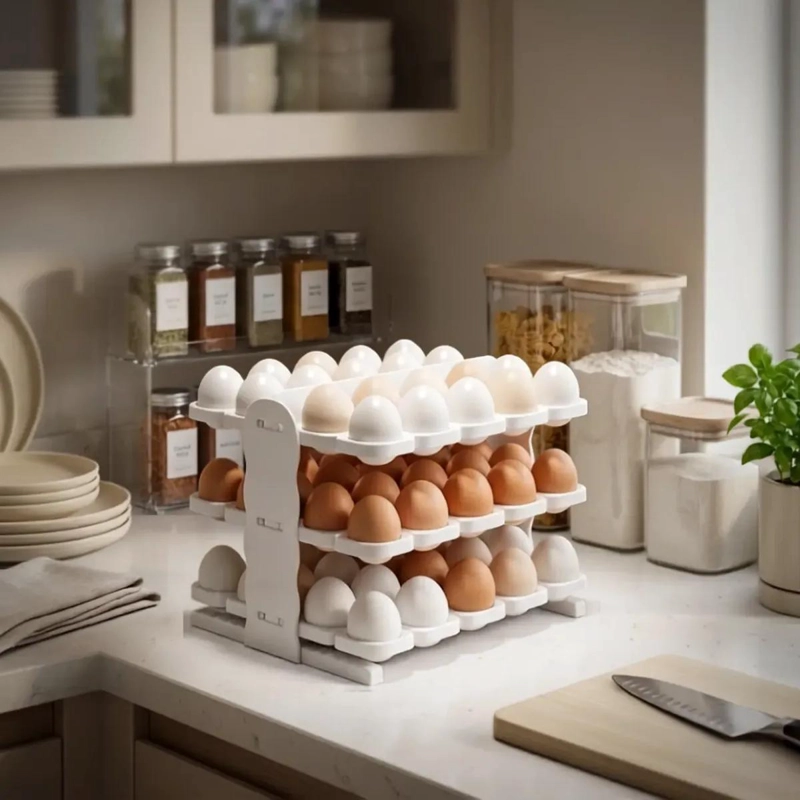 ORGANIZADOR PLEGABLE PARA 60 HUEVOS CON DISEÑO PRACTICO - 1