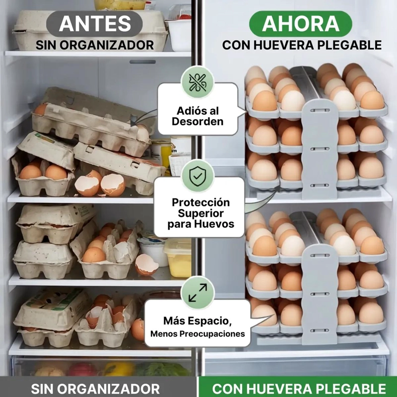 ORGANIZADOR PLEGABLE PARA 60 HUEVOS CON DISEÑO PRACTICO - 9