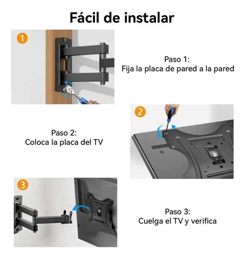 SOPORTE DE PARED ARTICULADO PARA TELEVISORES DE 17 A 42 PULGADAS - 4
