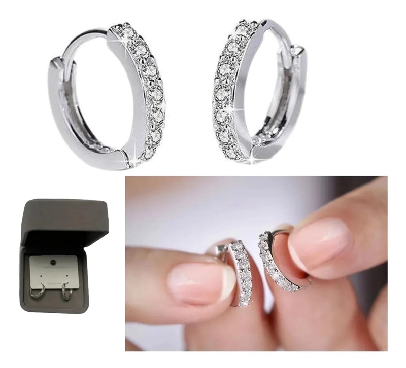 AROS DE COBRE BAÑADOS EN ORO 18K CON CIRCONITA CUBICA - 1