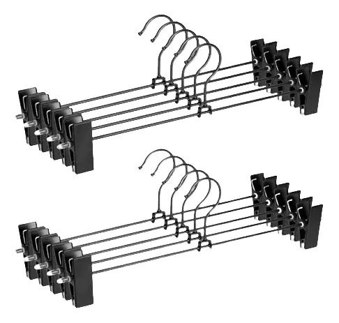 PACK DE 50 COLGADORES DE METAL NEGRO PARA PANTALONES - 1