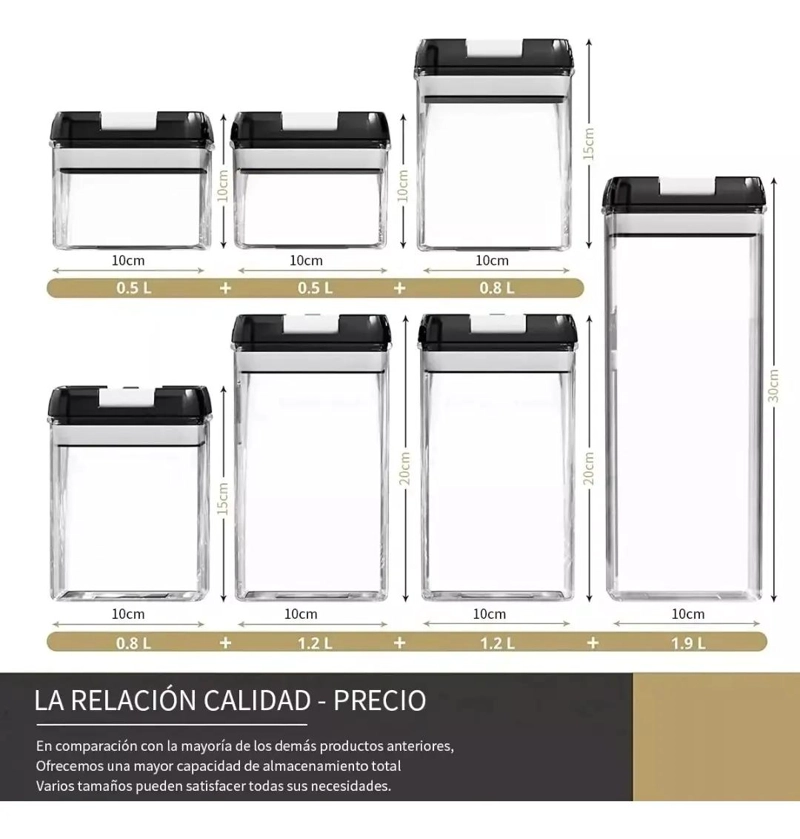 CONTENEDOR ORGANIZADOR HERME TICO PARA COCINA 7 PIEZAS - 5
