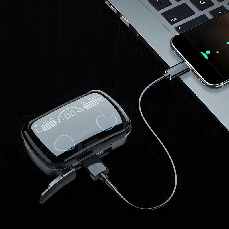 AUDIFONOS IN-EAR INALAMBRICOS BLUETOOTH CON MICROFONO Y LED - 2