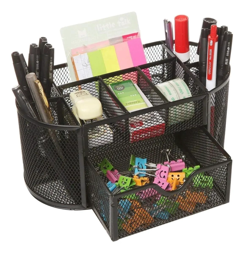 ORGANIZADOR DE ESCRITORIO MULTIFUNCIONAL PARA OFICINA EN COLOR NEGRO - 1