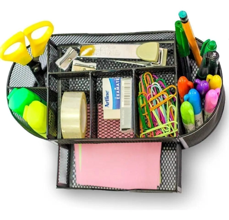 ORGANIZADOR DE ESCRITORIO MULTIFUNCIONAL PARA OFICINA EN COLOR NEGRO - 2