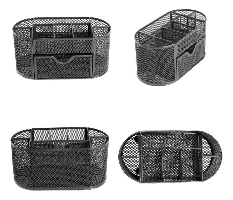 ORGANIZADOR DE ESCRITORIO MULTIFUNCIONAL PARA OFICINA EN COLOR NEGRO - 5