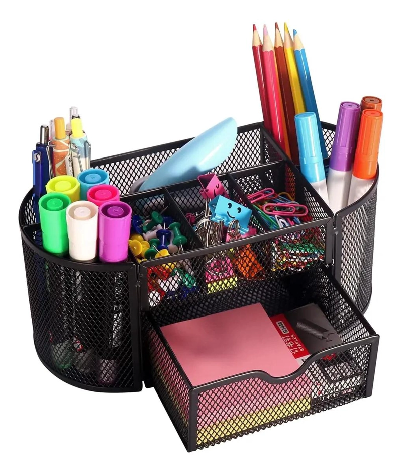 ORGANIZADOR DE ESCRITORIO MULTIFUNCIONAL PARA OFICINA EN COLOR NEGRO - 7
