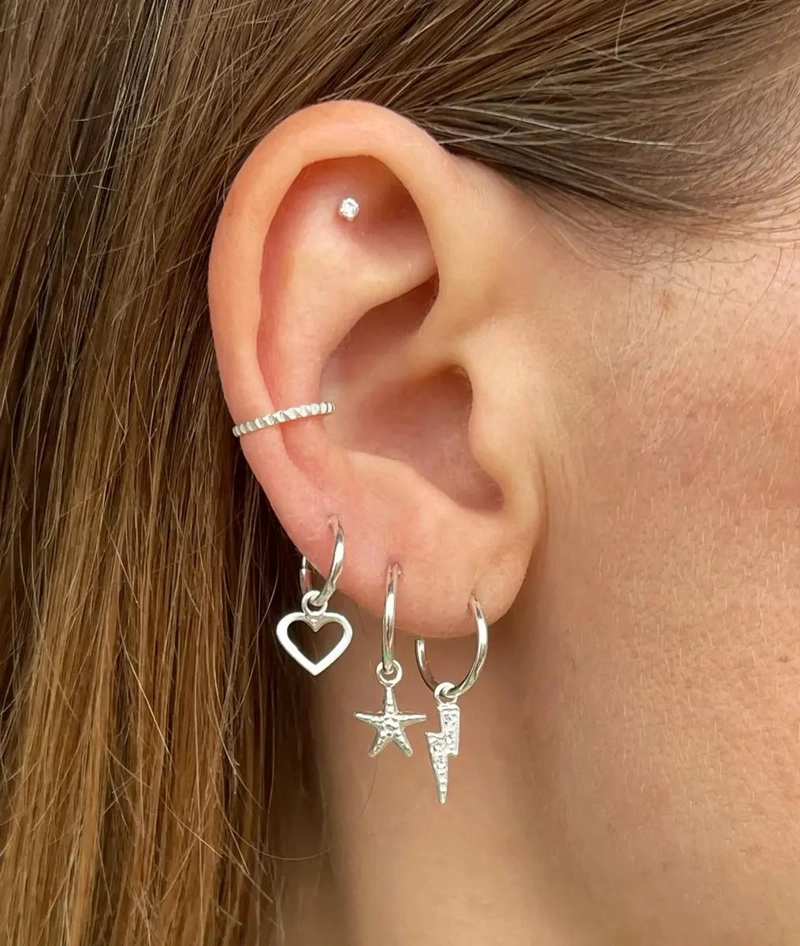 ARGOLLAS DE CORAZON EN PLATA 925 PARA NIÑAS Y MUJERES - 2