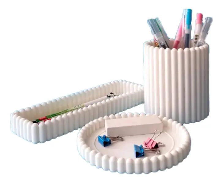 SET DE ORGANIZADORES DE ESCRITORIO EN COLOR BLANCO (PACK DE 3) - 1